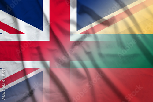 England and Lithuania national flag international negotiation LTU GBR