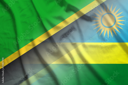 Tanzania and Rwanda state flag international contract RWA TZA photo