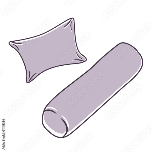 Vector illustration of pillow and bolster