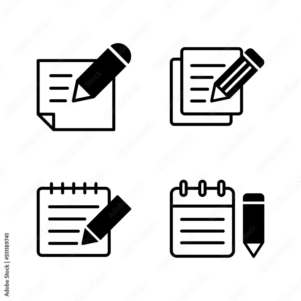 Note icon vector. notepad sign and symbol Note icon vector. notepad sign and symbol