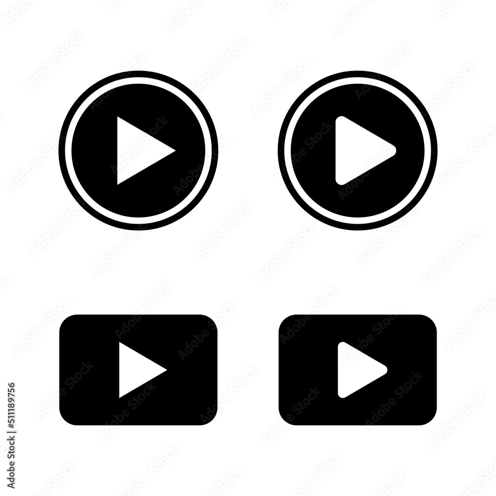 Play icon vector. Play button sign and symbol Play icon vector. Play button sign and symbol