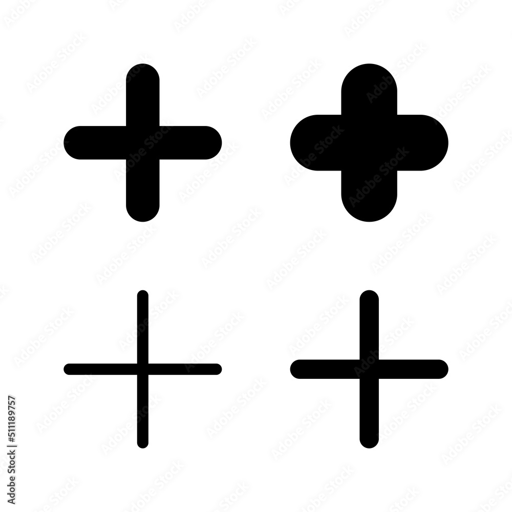 Plus icon vector. Add plus sign and symbol Plus icon vector. Add plus sign and symbol