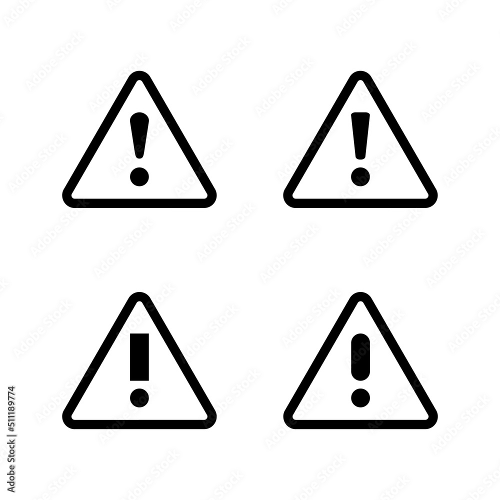 Exclamation danger icon vector. attention sign and symbol. Hazard warning attention sign Exclamation danger icon vector. attention sign and symbol. Hazard warning attention sign