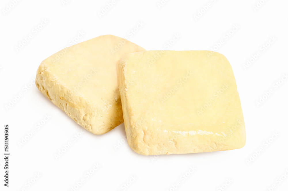 Tofu isolated on white background. Tofu cheese