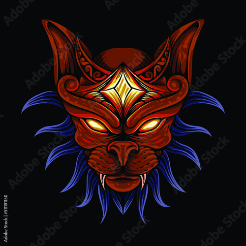 sphynx head t shirt design illustration
