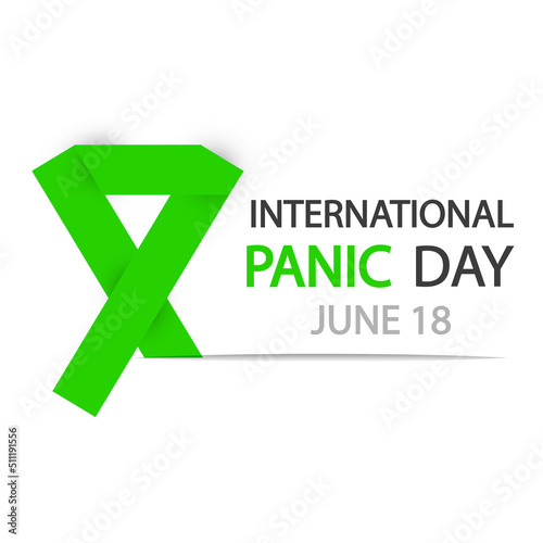 International panic day ribbon, vector art illustration.