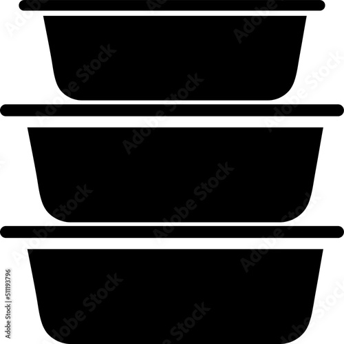 Plastic food containers outline icon. linear style sign for mobile concept and web design.eps
