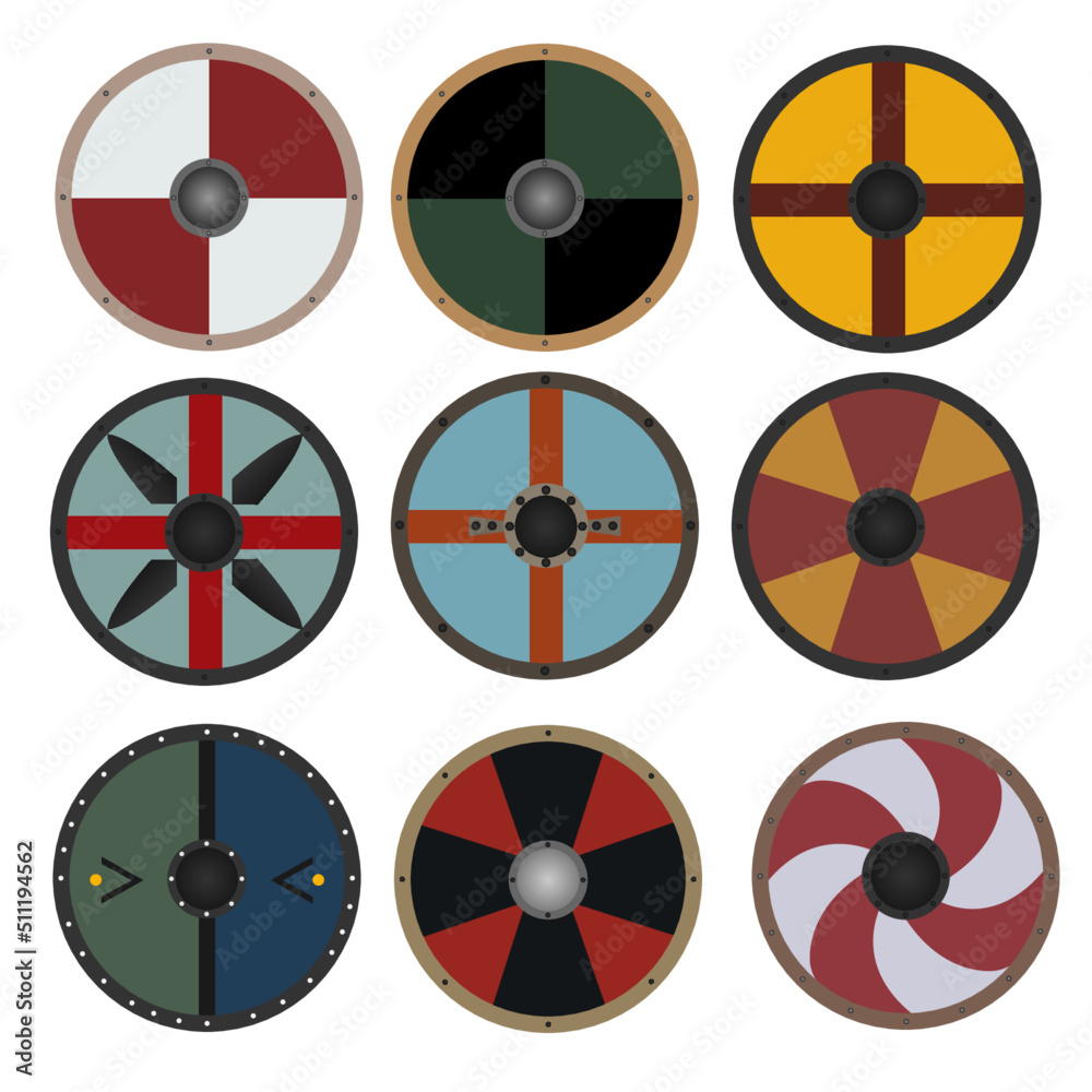 Viking shields vector models / Ai Illustrator Viking shields vector models / Ai Illustrator