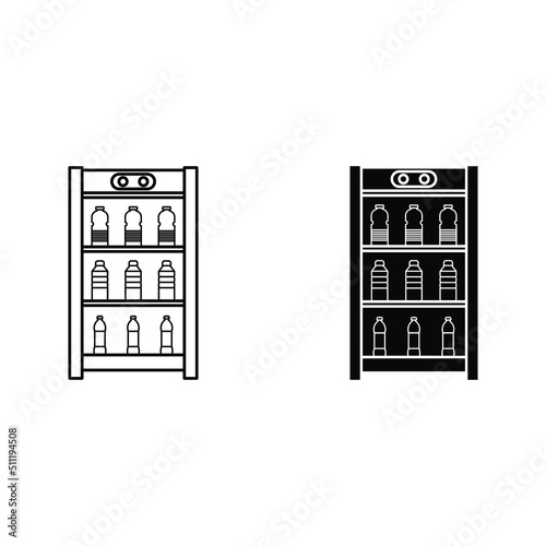 Chiller or fridge icon simple color editable