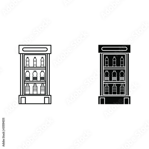 Chiller or fridge icon simple color editable