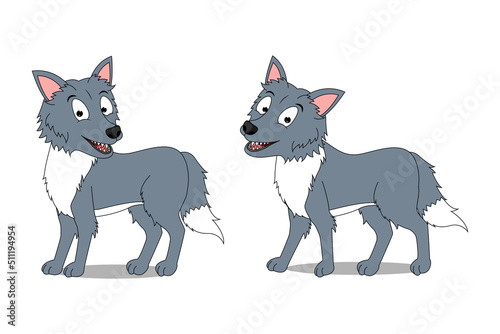 cute wolf animal cartoon graphic
