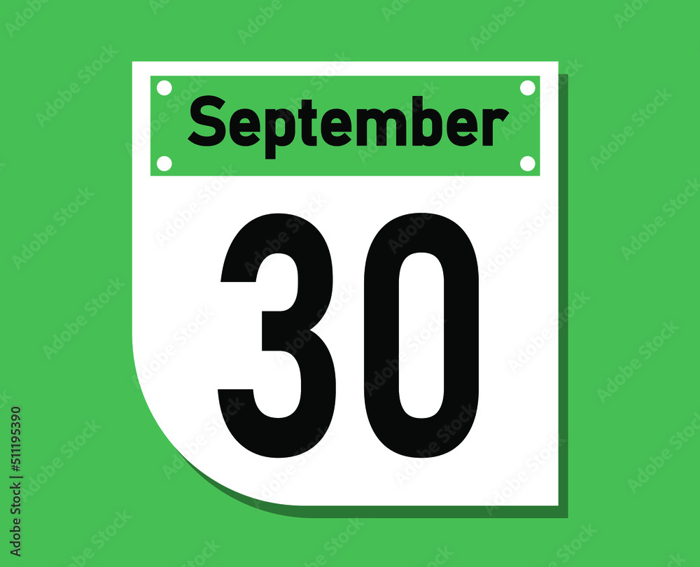 September 30 calendar icon. Banner for september days. September 30 calendar icon. Banner for september days.