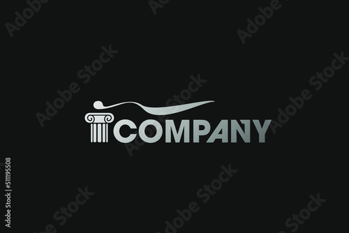 ancient historical greek one column business logo design