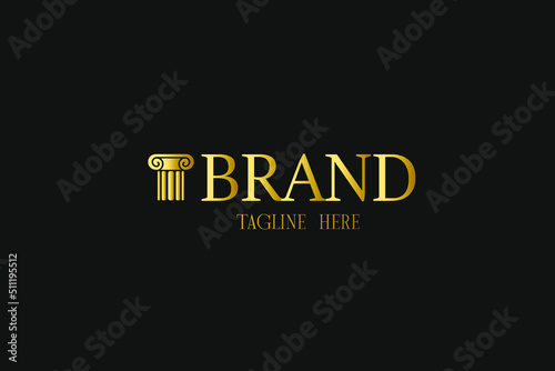 ancient historical greek one column business logo design