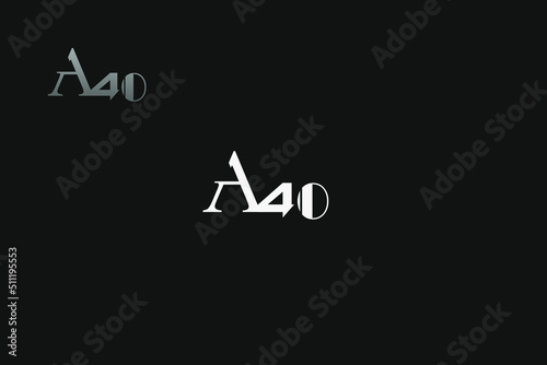 a and 4 number signs iel elite luxury modern simple logo design photo