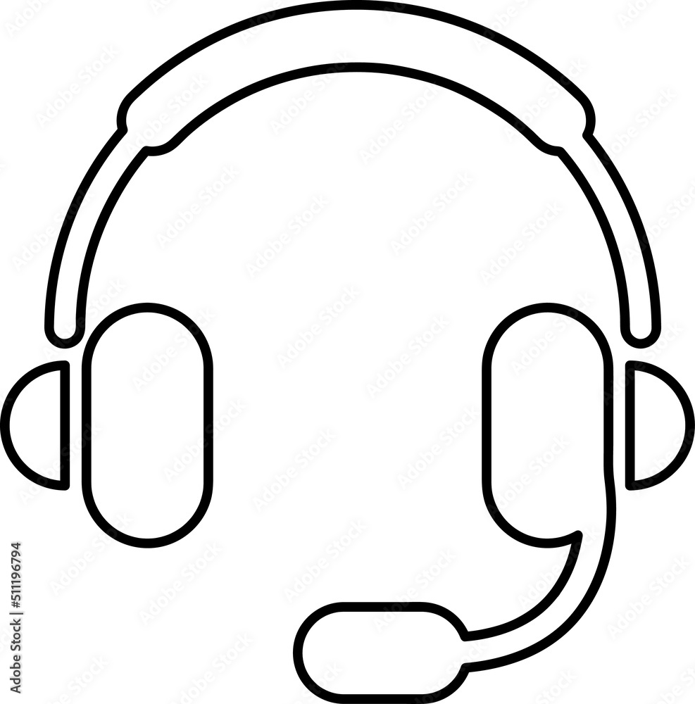 headphones, web icon. vector design line art on white background..eps headphones, web icon. vector design line art on white background..eps