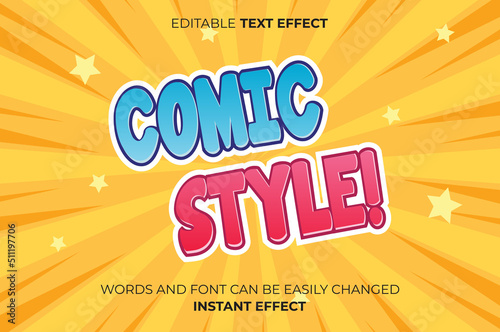 comic style text effect typography