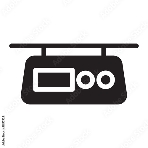 weighing machine glyph icon