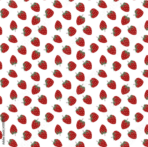 seamless pattern with red hearts strawberry