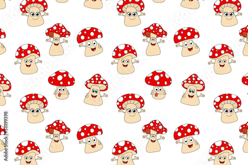 cute mushroom cartoon pattern graphic