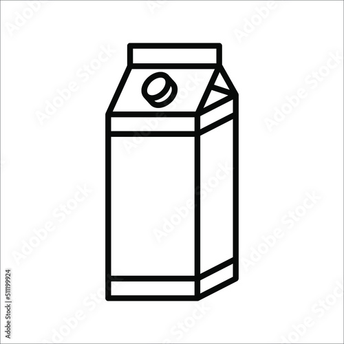 Milk box vector icon. Thin line black milk icon, vector illustration from editable drinks concept on white background.