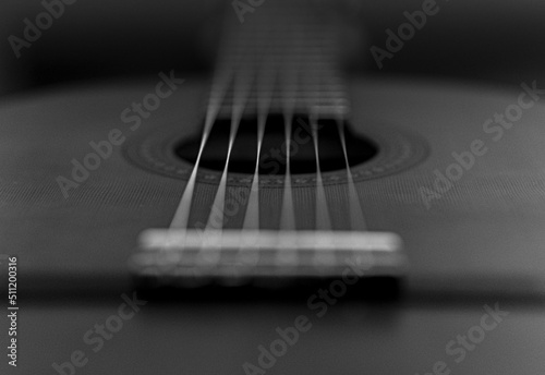 Acoustic Guitar Close Up BW 2