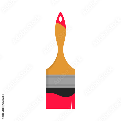 Red paint brush logo icon vector illustration isolated on white background