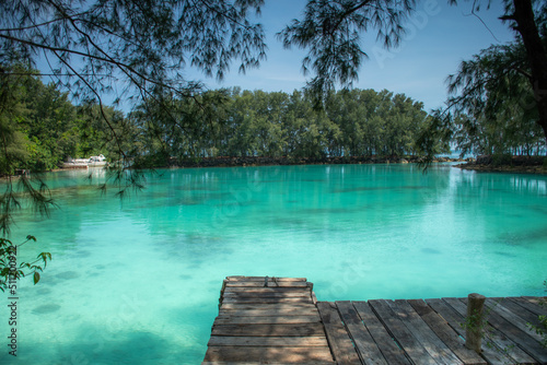 wooden pier in the lake © Johanes