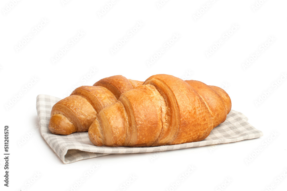 fresh croissants on a white isolated background fresh croissants on a white isolated background