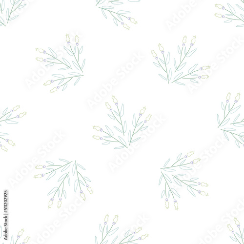 Fototapeta Naklejka Na Ścianę i Meble -  Floral pattern for bed linen textile. Unique seamless ornament of flowers and leaves. Mix doodle on retro style light background. Simple art design pattern for textile, fabric and print. Vector 