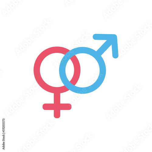 male and female icon symbol illustration sign on white background