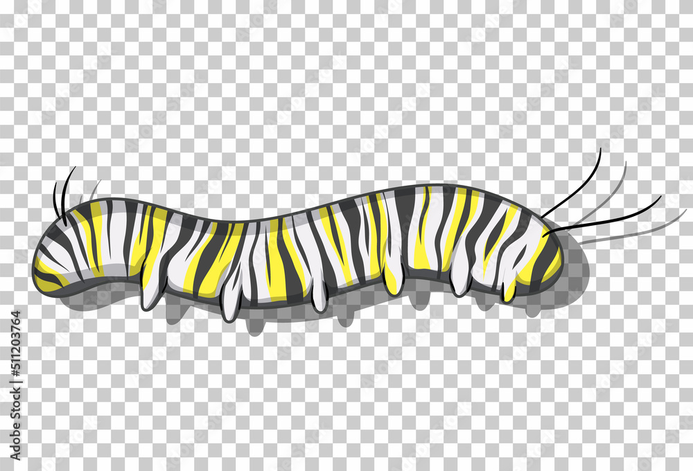 Naklejka premium Caterpillar in cartoon style