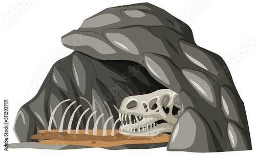 Stone cave with fossils