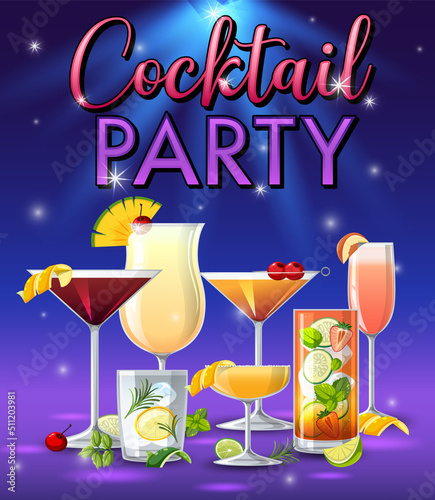 Cocktails Party Sparkling Background