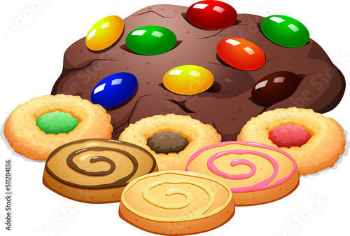 Delicious desserts cartoon set