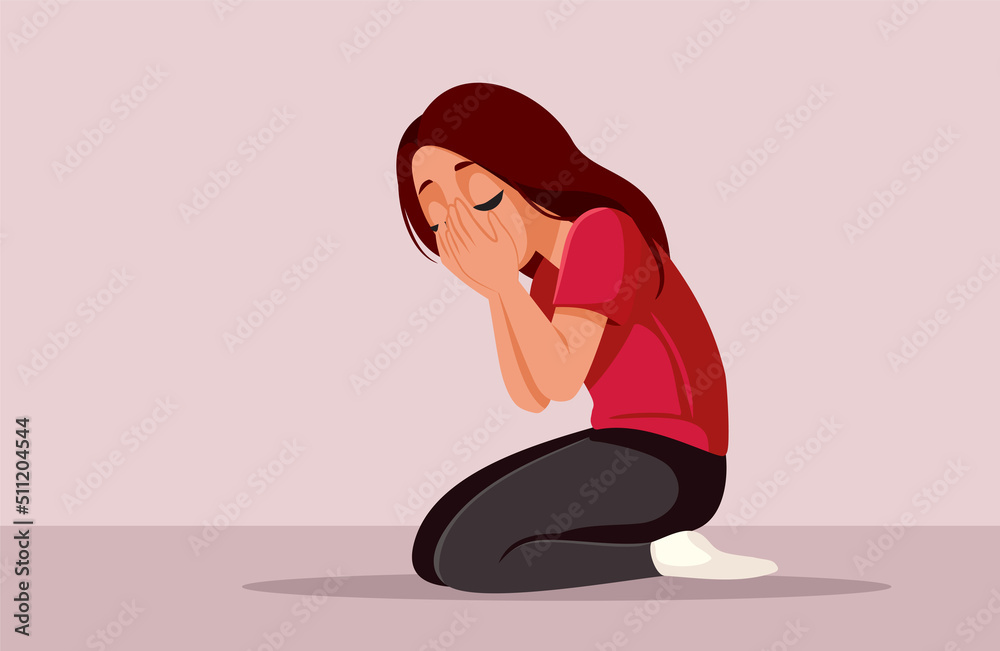 Sad Depressed Unhappy Teen Girl Crying Alone Vector Illustration. Relatives living next to each other fighting over property
Sad Depressed Unhappy Teen Girl Crying Alone Vector Illustration. Relatives living next to each other fighting over property