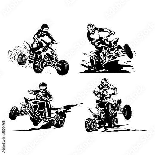 atv logo design icon vector mini set art