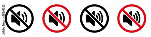 No sound icon. No speaker icon. No volume icon, vector illustration