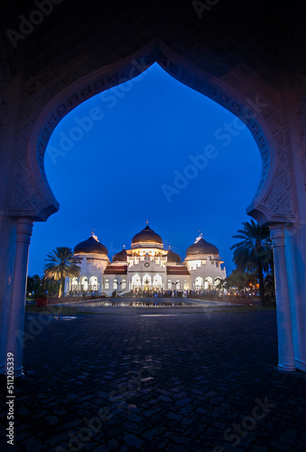 Mesjid Raya Baiturrahman, The Baiturrahman Great Mosque, the biggest mosque in Banda Aceh, Nangroe Aceh Darussalam, Indonesia photo