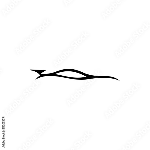 Desain logo mobil gaya otomatis dengan konsep olahraga ikon kendaraan siluet pada latar belakang abu-abu terang. Ilustrasi vektor.  © GRAY