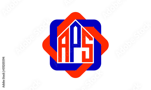APS three letter real estate logo with home icon logo design vector template | construction logo | housing logo | engineering logo | initial letter logo | minimalist  logo | property logo |