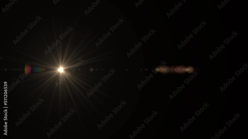 lens flare effect on black background Stock Video | Adobe Stock