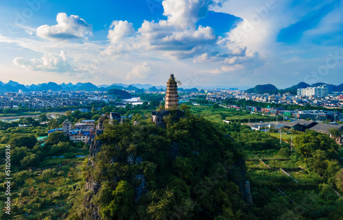 Chuanshan Park and nanxishan Park in Guilin, Guangxi, China photo