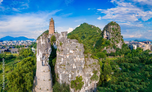 Chuanshan Park and nanxishan Park in Guilin, Guangxi, China photo