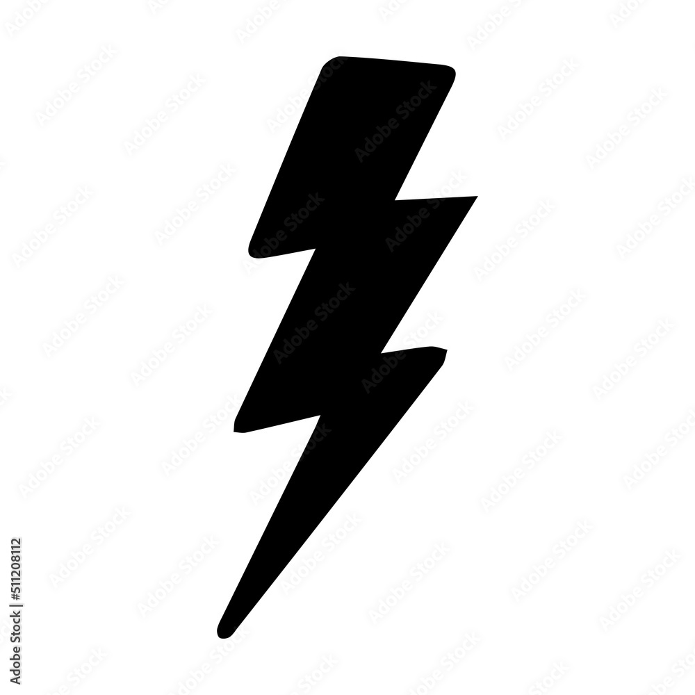 Lighting bolt symbol in doodle style power simple abstract sign isolated on white background. Web, hipster Lighting bolt symbol in doodle style power simple abstract sign isolated on white background. Web, hipster