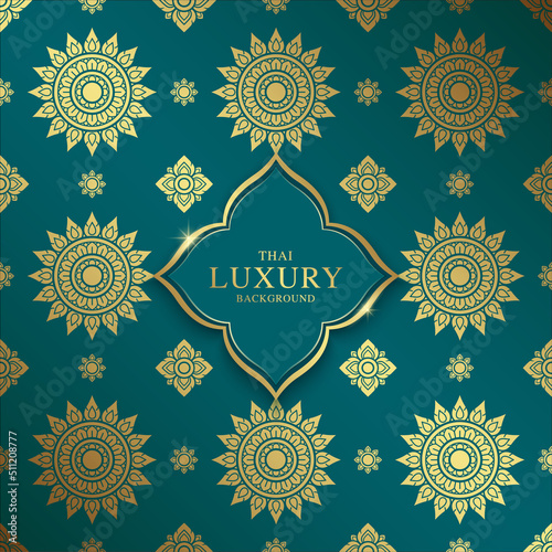 Asian art luxury banner pattern gold background  for decoration