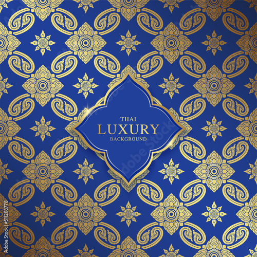 Asian art luxury banner pattern gold background for decoration
