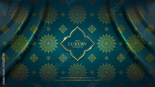 Asian art luxury banner pattern gold background  for decoration