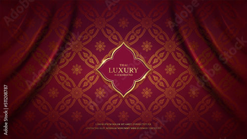 Asian art luxury banner pattern gold background  for decoration