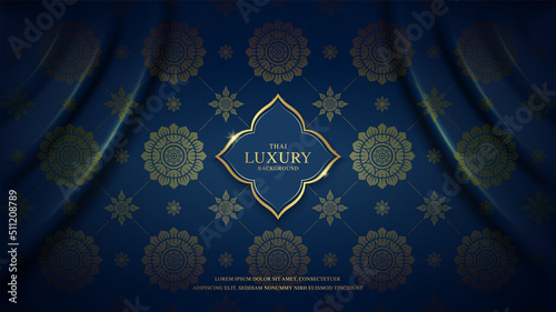 Asian art luxury banner pattern gold background  for decoration